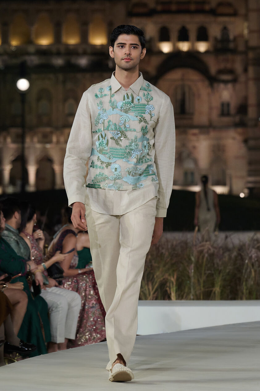 Calibos Embroidered Cord Jacket Set - Natural, Natural, image 3